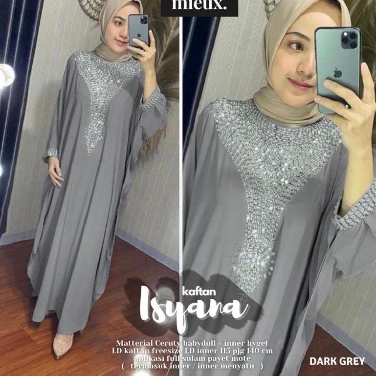 SIAP KIRIM ISYANA KAFTAN GAMIS JUMBO PAYET MEWAH CHLOE AGATHA TIFFANY KAFTAN Original By Mieux Leylu