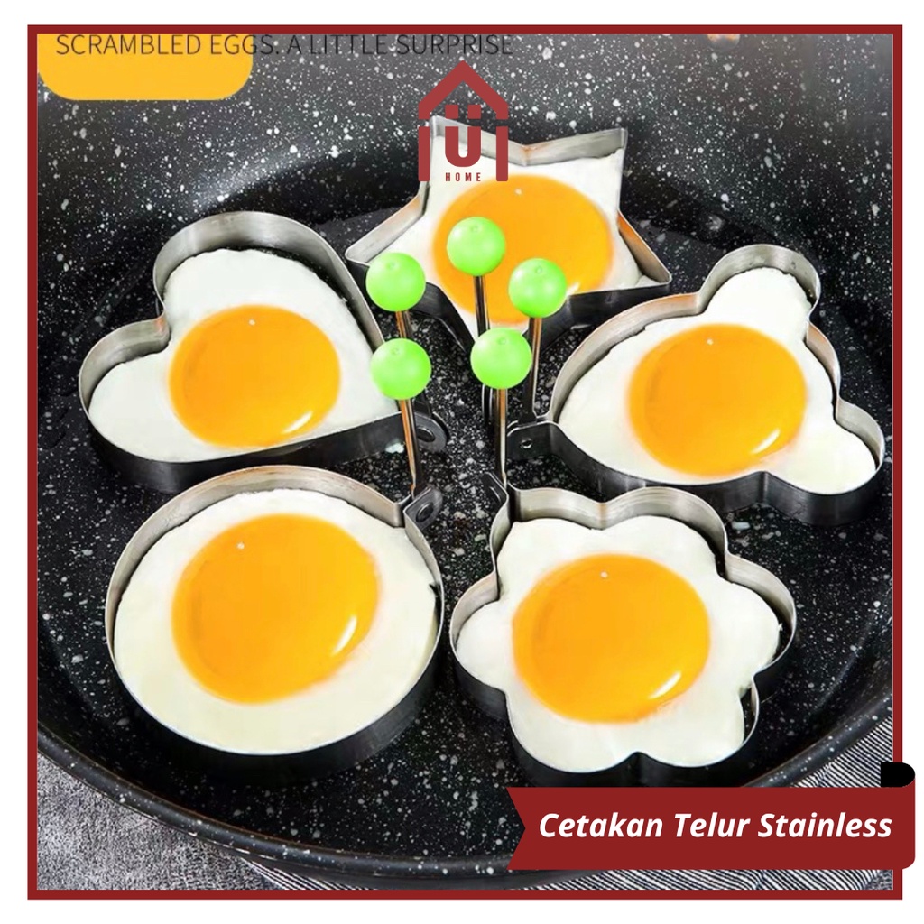 UNISO - CETAKAN TELUR KARAKTER TELUR CEPLOK MATA SAPI DADAR GORENG STAINLESS STEEL / CETAKAN PANCAKE / CETAKAN TELUR PANCAKE BENTUK CICIN