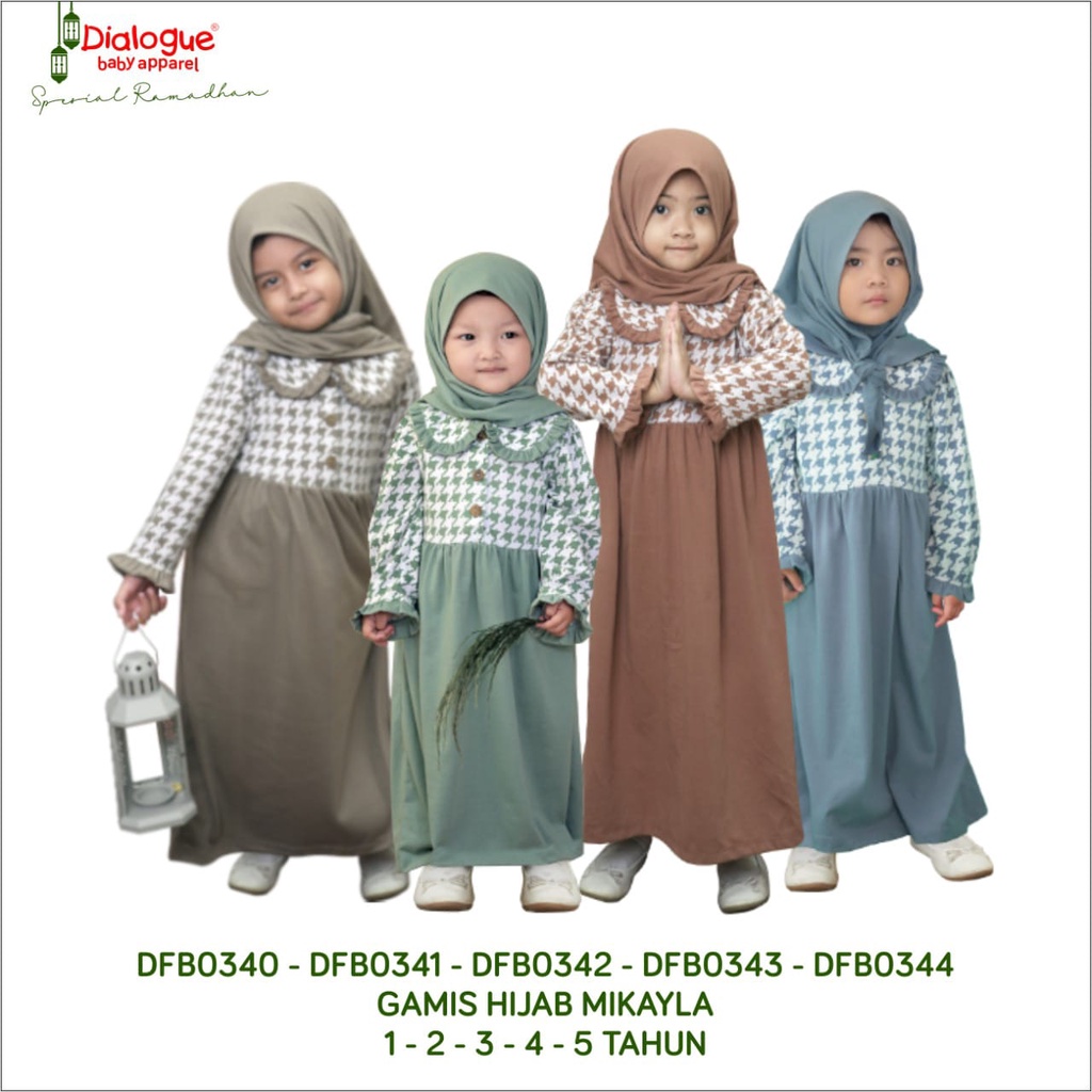 Dialogue Gamis Anak Muslim Hijab Set Mikayla - Baju Gamis Muslim Anak - DFB0340 DFB0341 DFB0342 DFB0343 DFB0344