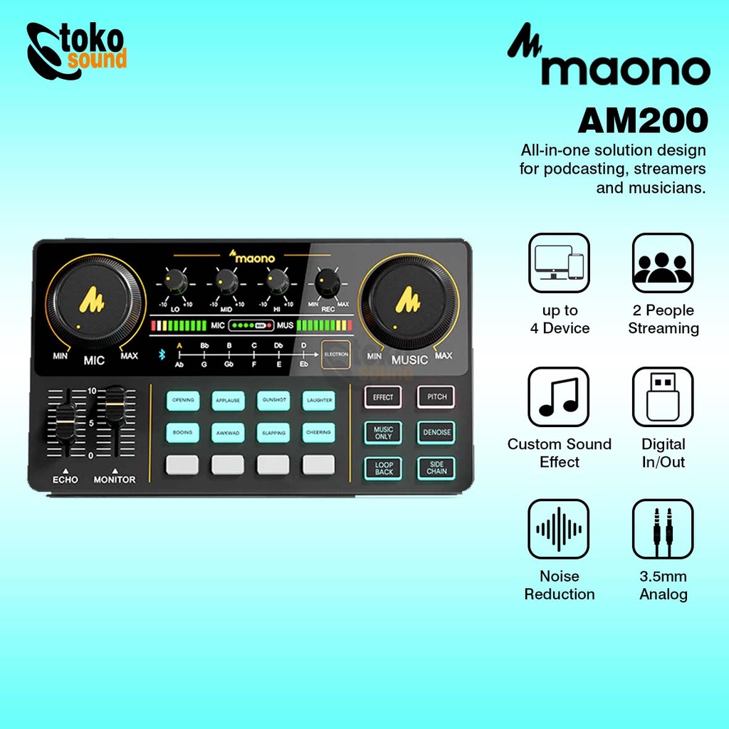 Maono AU-AM200 AU AM200 - Mixer Podcast / USB Soundcard Original