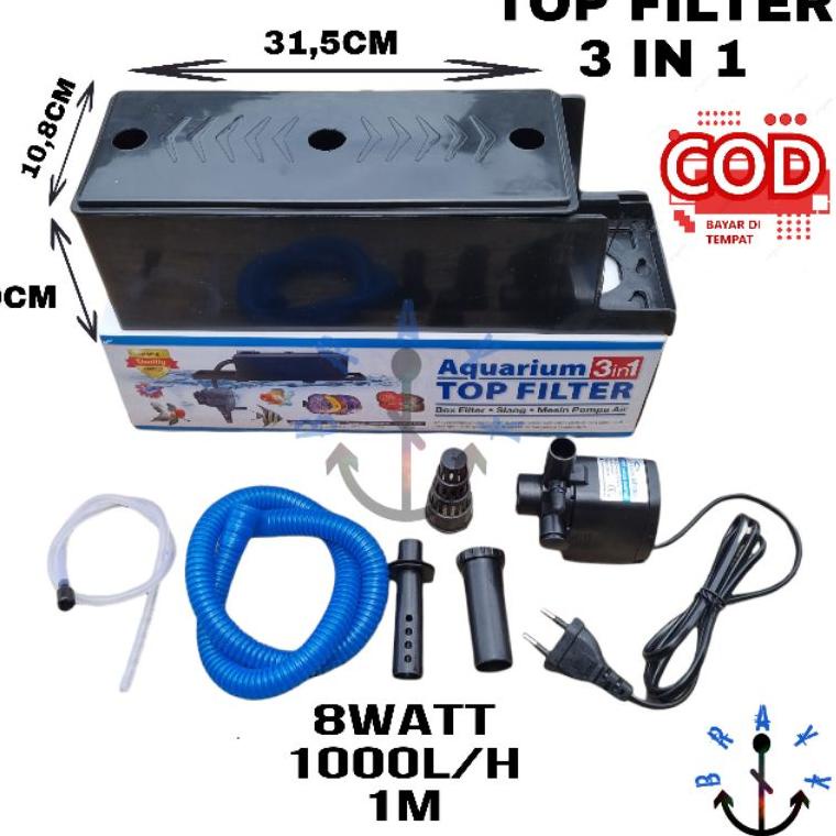 SALE Filter Pompa Komplit Top Filter Box Aquarium 3 In 1 Rosston SP 1200 Garansi BOX LEBIH BESAR