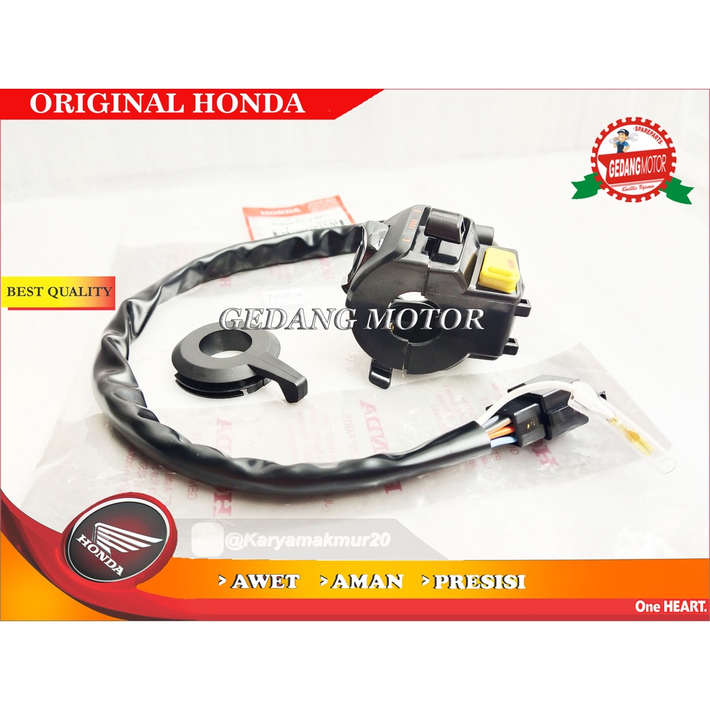 HOLDER SAKLAR KIRI TOMBOL DIM SEIN RITING KLAKSON TIGER REVO ORI AHM 35200-KCJ-661
