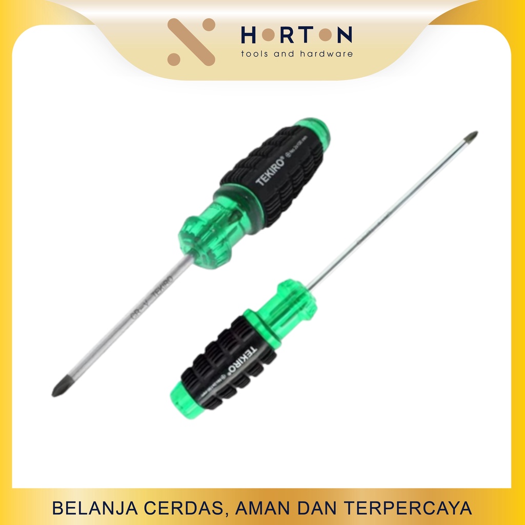TEKIRO Obeng  Runcing Gagang Karet / Obeng Magnet / Screwdriver Magnet