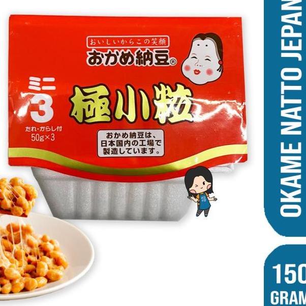 

֍ Okame Natto Goku Kotsubu mini 3 pack | 50 x 3 pcs | tempe jepang ◙