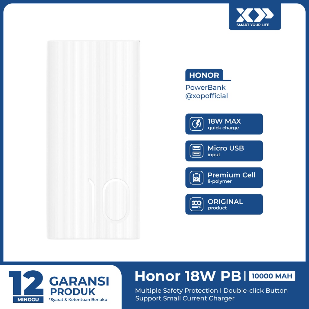 Honor Power Bank 10000mAh 18W MAX Micro USB Fast Charging Original