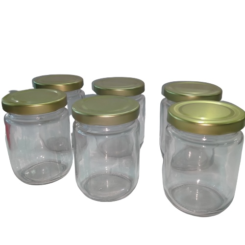 [6 pcs] Toples Kaca Jar 250 ml | Gelas Kaca Tutup Gold | Toples Jar Tutup Gold 250 cc | HGP 17527