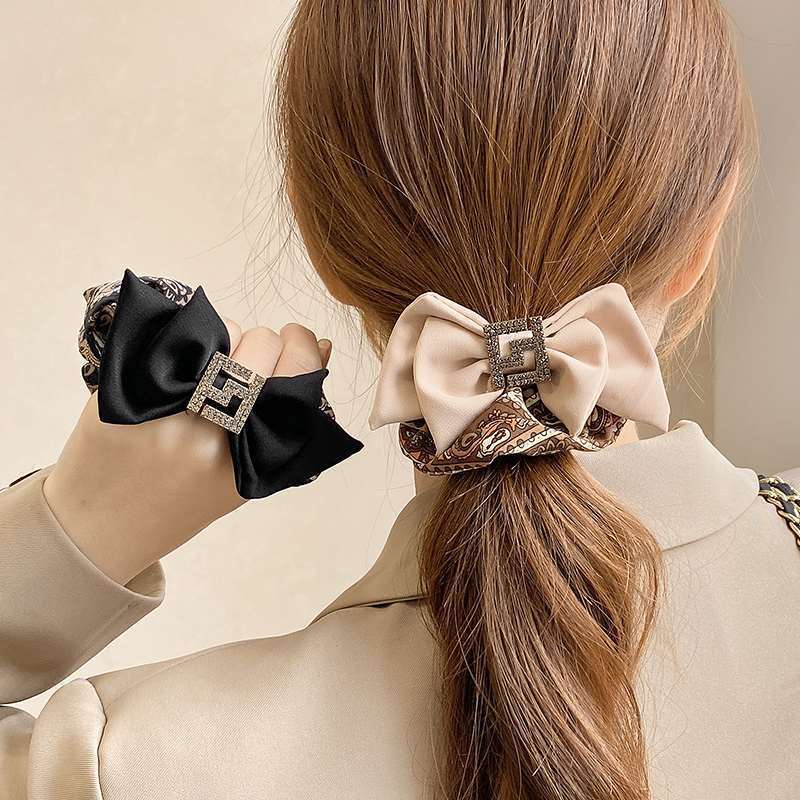 Caliloops Scrunchies Karet Ikat Rambut Pita Berlian Korea Dewasa Flod