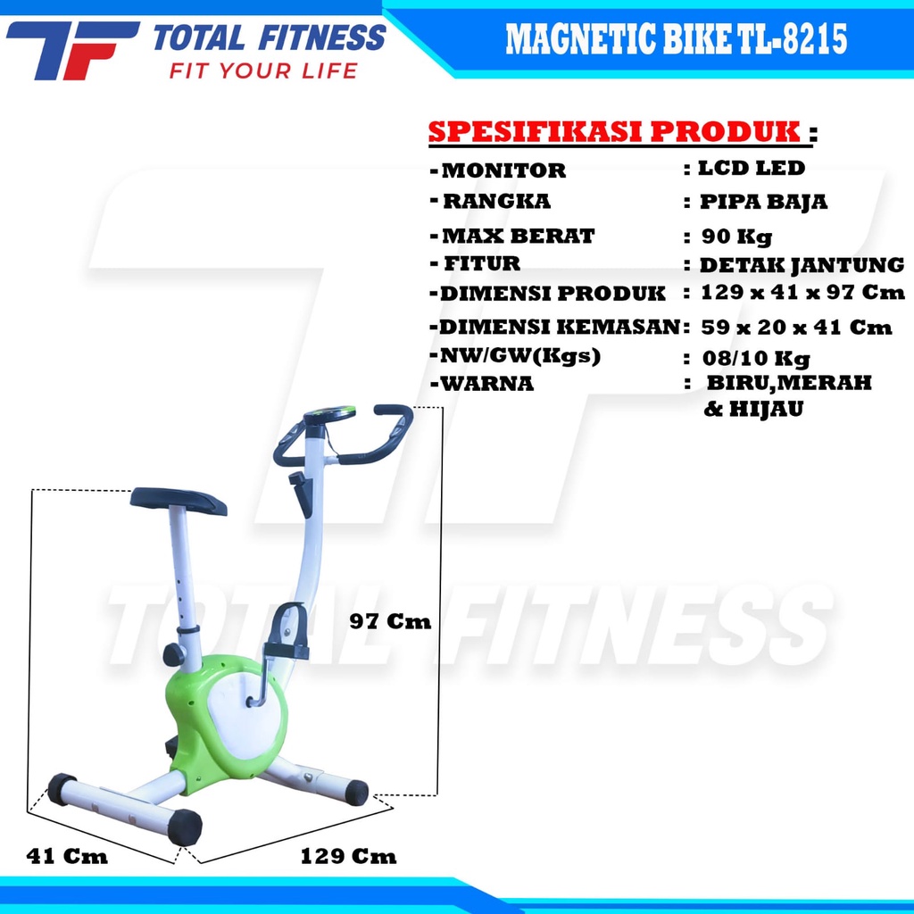 TL8215 Sepeda Statis | Total Fitness Bali