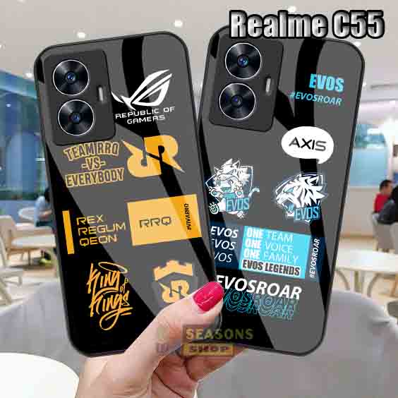 Softcase Realme C55 Terbaru - Softcase Kaca Realme C55 - Softcase Glass Glitter Realme C55 - Softcas