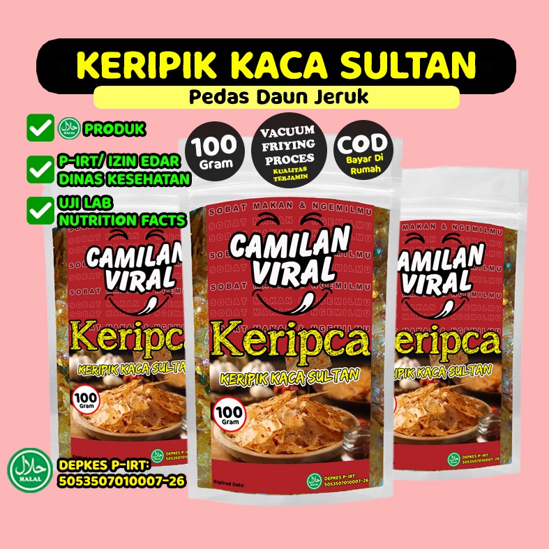 

Keripik Kaca Pedas Daun Jeruk 100 Gram Kemasan STP Bening Tebal dengan Klip Seal - Cemilan Pedas