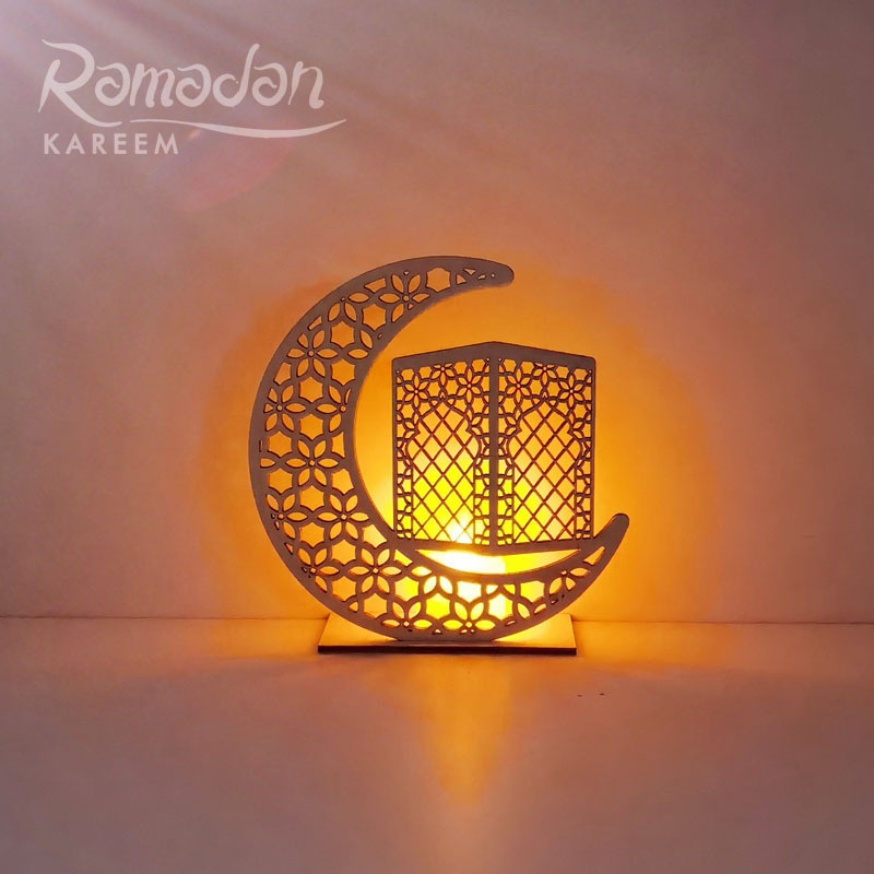 Lampu Dekor ISLAMIC MUSLIM / Puzzle kayu Ramadhan / LAmpu Dekorasi Rumah n HAmpers