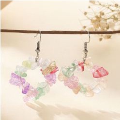 Kalung Gelang Anting Manik Etnik Batu Pecah Mix Fancy Warna Bening Lembut