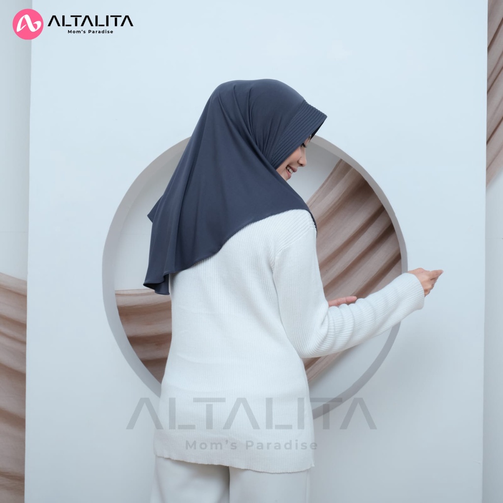 Altalita - Jilbab Bergo Hamidah Penguin Size M Hijab Instan Qaila Jersey Premium Kerudung Sport Menutup Dada Cocok Untuk Sekolah Olahraga Volly Futsal Senam dan Sehari-Hari