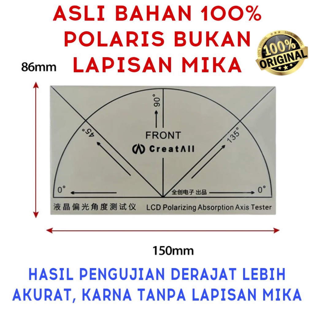 ALAT UKUR DERAJAT POLARIS POLARIZER FILM ANGLE TESTER TESTING TERMURAH