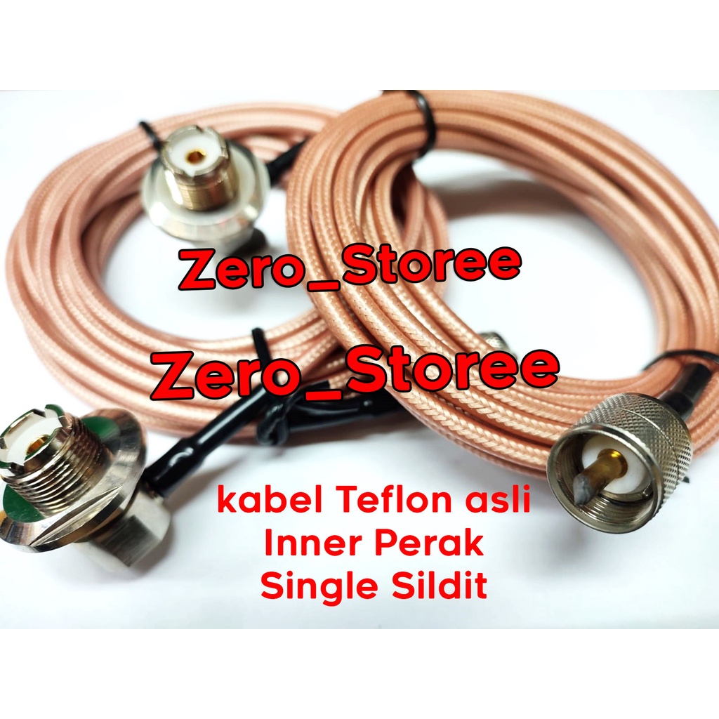 Teflon Kabel Breket antena Mobil Radio RIG RG58 ASLI Teplon kabel anti panas bracket Antenna 5 meter kabel nippon motor SINGLE SILDIT INNER PERAK