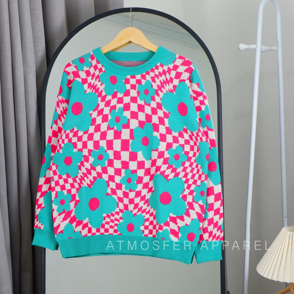 Ezy Sweater Rajut Wanita Oversize Jumbo | Baju Rajut Wanita Lengan Panjang Import Korea | Sweter Raj