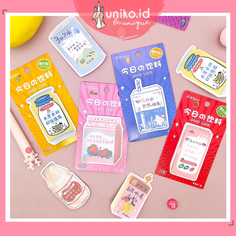 

UNIKO.ID STICKY NOTE KOREAN MILK JUICE MEMO NOTES PAPER LUCU