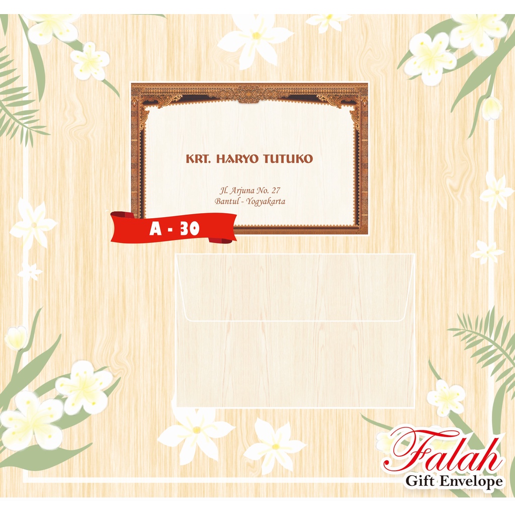 

Amplop Falah atau Angpau Falah kode A 30 muat uang kertas harga termurah
