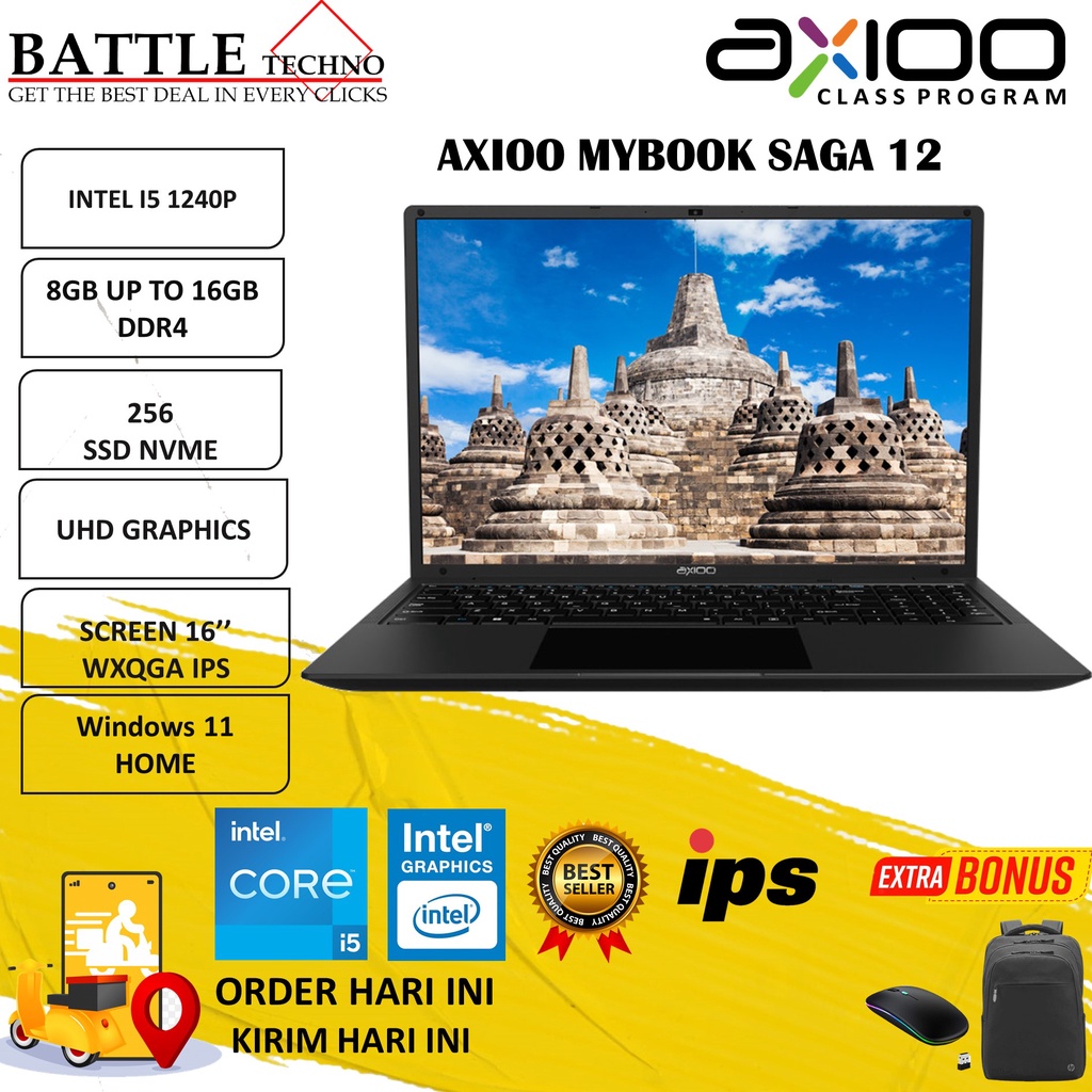 LAPTOP AXIOO MYBOOK SAGA 12 intel i5 1240P 8GB 256SSD Windows 11 16 Inch original