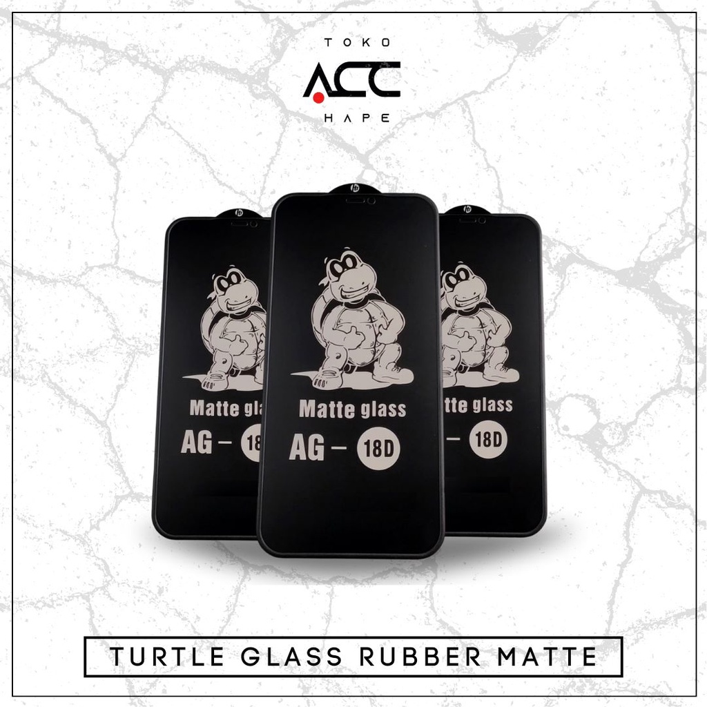 TEMPERED GLASS TURTLE IPHONE X/XR/XS MAX/11-11 PROMAX RUBBER MATTE/ANTI GLARE