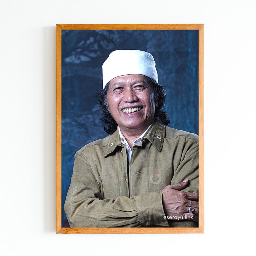 Poster dan Lukisan Cetak Gambar Cak Nun Plus Bingkai 3D Klasik Aesthetic