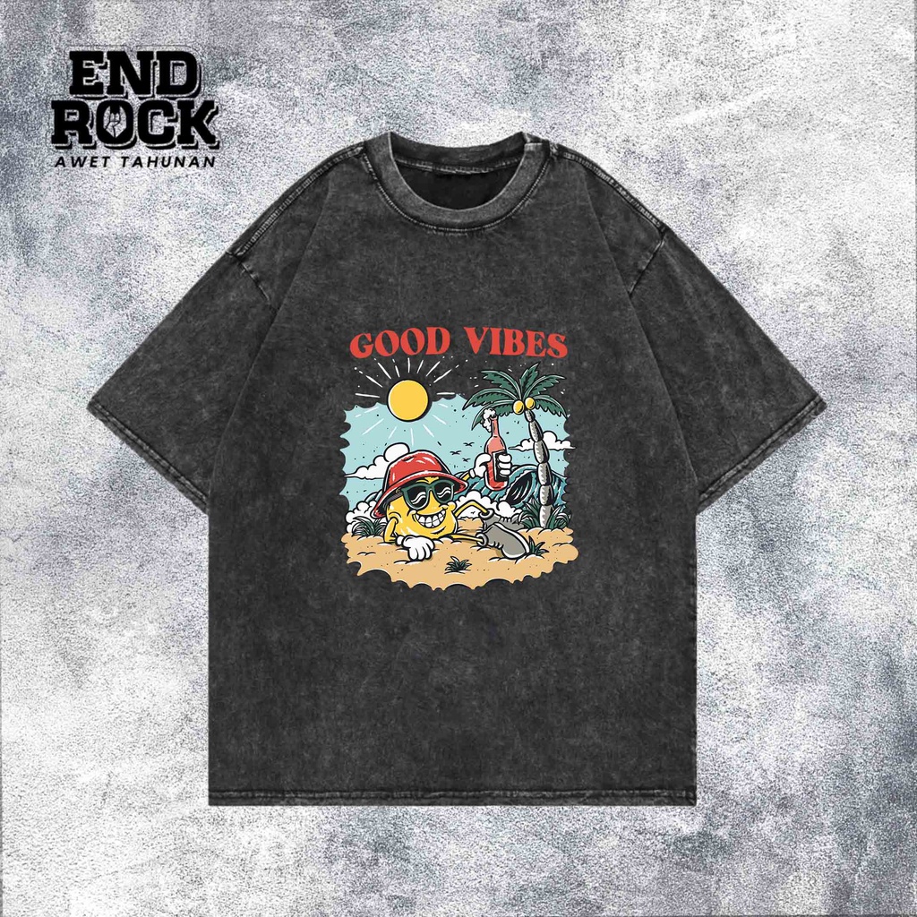 Kaos Oversize Wash Original Endrock Tema Vibes On Beach DTF0068