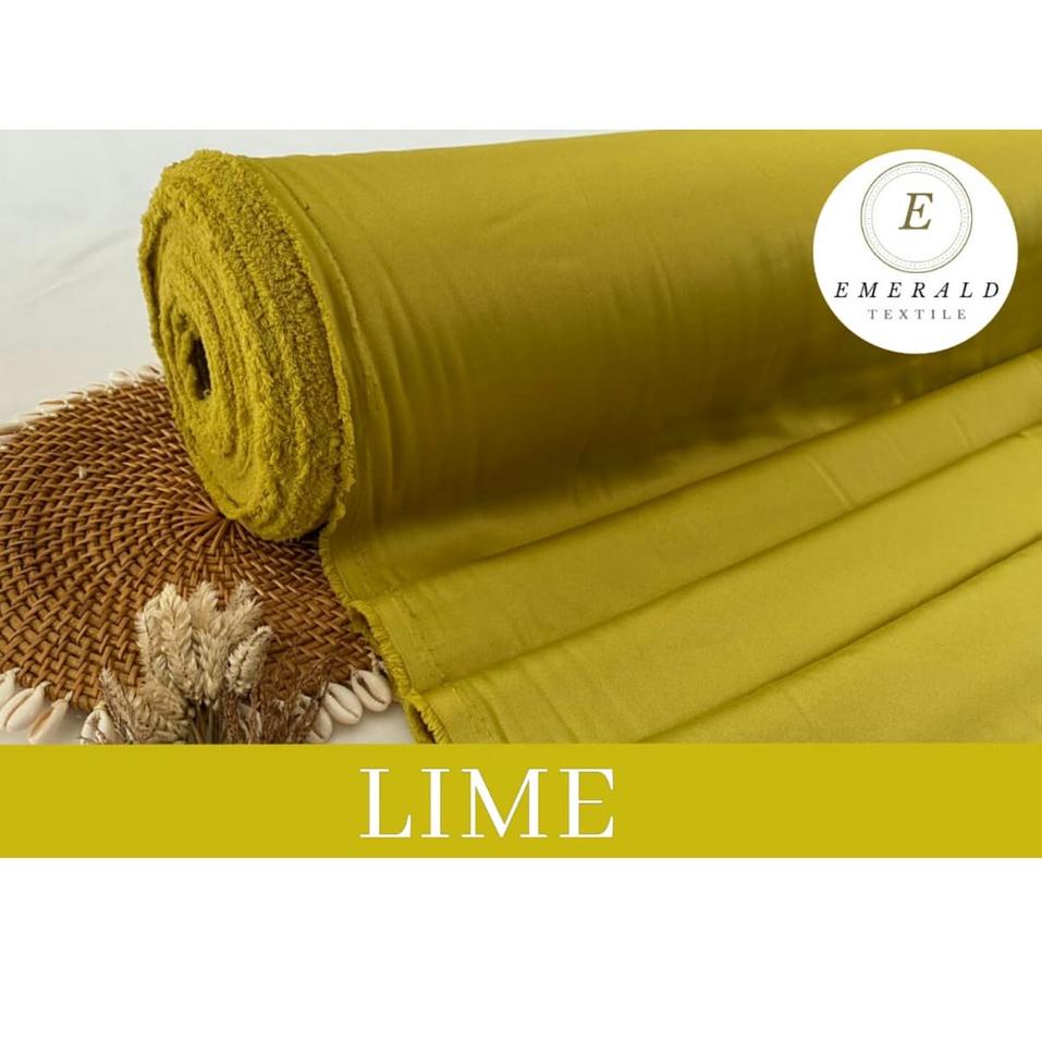 (Terbaik) SETENGAH METER Kain Satin Velvet Roberto Cavalli Silk Premium - Lime ( HARGA PER 50cm KAIN