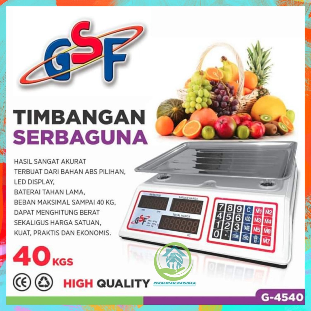 TIMBANGAN DIGITAL PRICE 40KG BUAH SAYUR LAUNDRY / TIMBANGAN DIGITAL GSF G-4540 / TIMBANGAN SERBAGUNA
