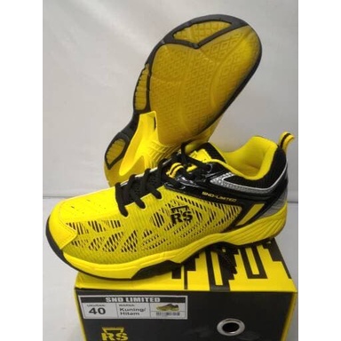 {MentariStore} Sepatu Badminton RS SND Limited Yellow Black Murah