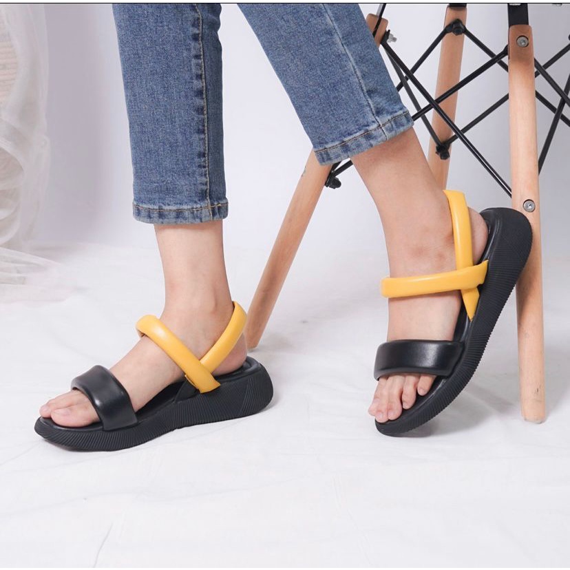 STORIES STOREE - Sandal Wanita Wedges Casual Strap Foam