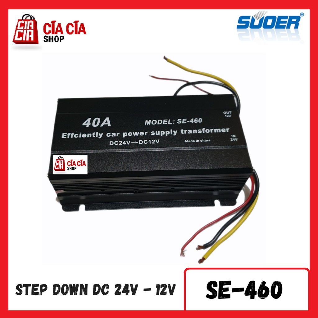 Step Down DC 24V 12V Car Power Supply Transformer Power Converter DC Step Down 24V To 12V 40A SUOER