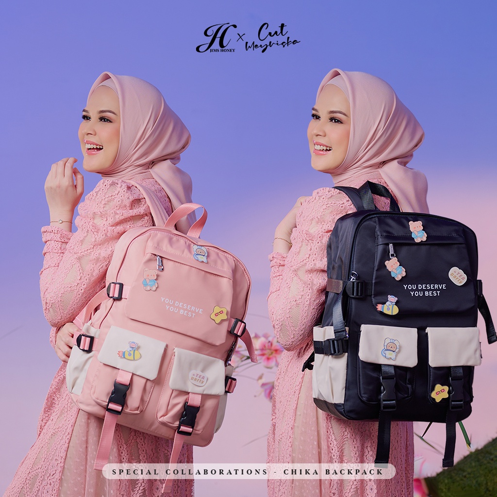 SPECIAL COLLABORATIONS JIMS HONEY x CUT MEYRISKA TAS RANSEL WANITA CHIKA BACKPACK