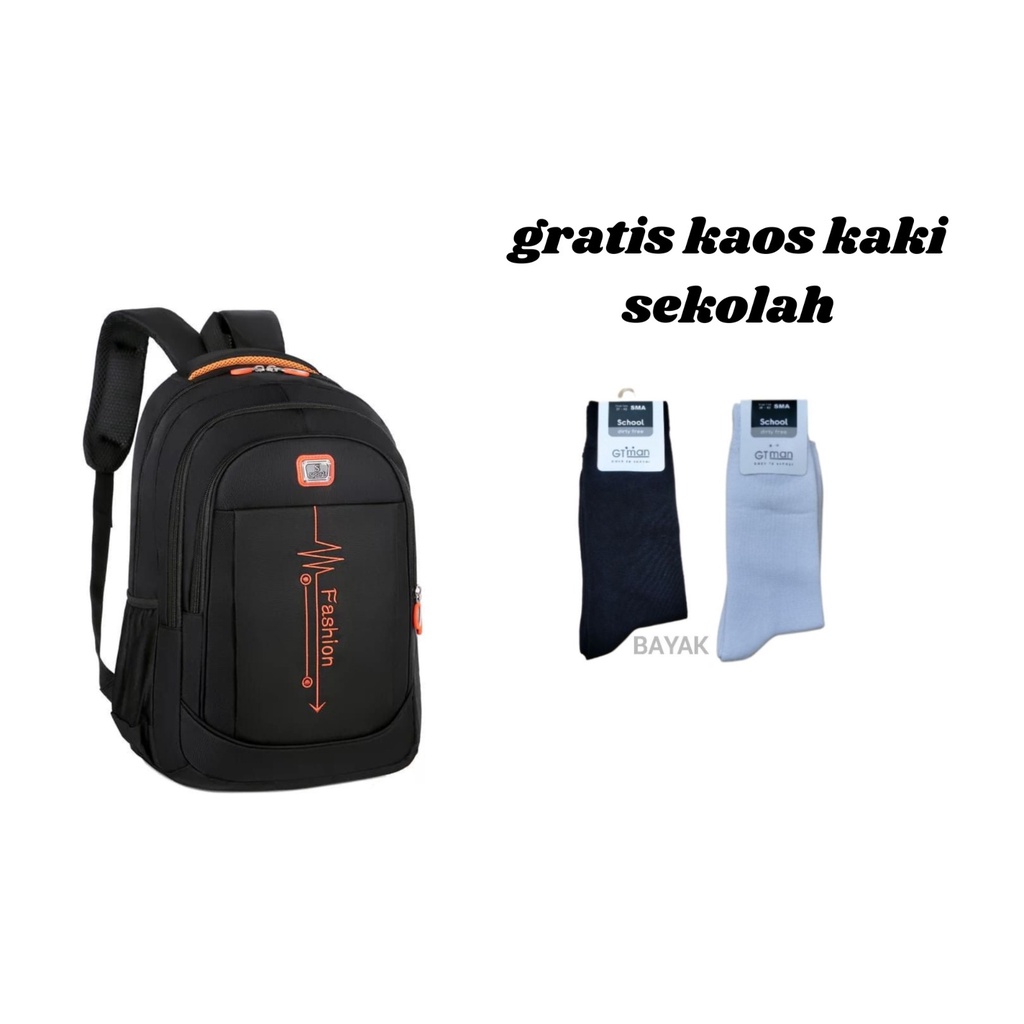 tas sekolah anak laki-laki anak perempuan backpack sekolah anak tk sd smp sma kuliah FREE KAOS KAKI