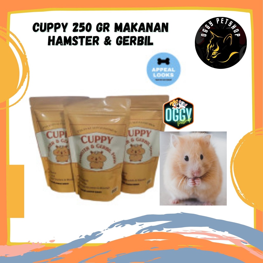 Cuppy makanan hamster &amp; gerbil food 250 gr