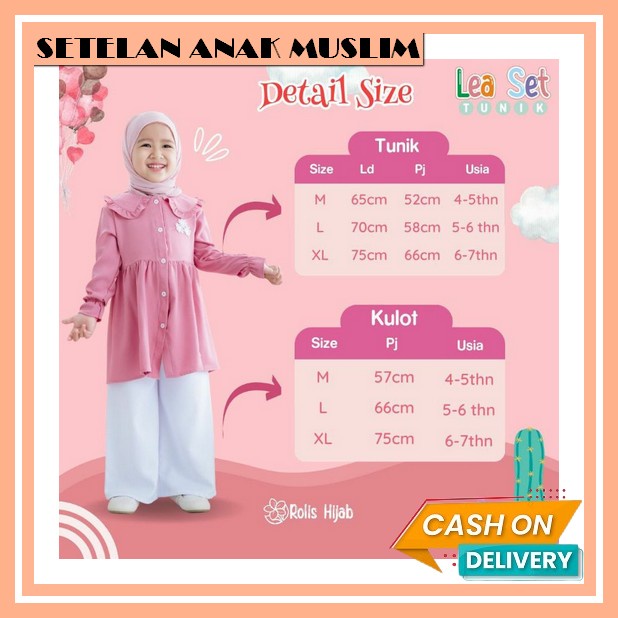 Ollet Stelan Ghea Tile Oneset Premium / Setelan Baju Anak Lebaran Pesta Lea Tunik/Stelan Anak /Setel