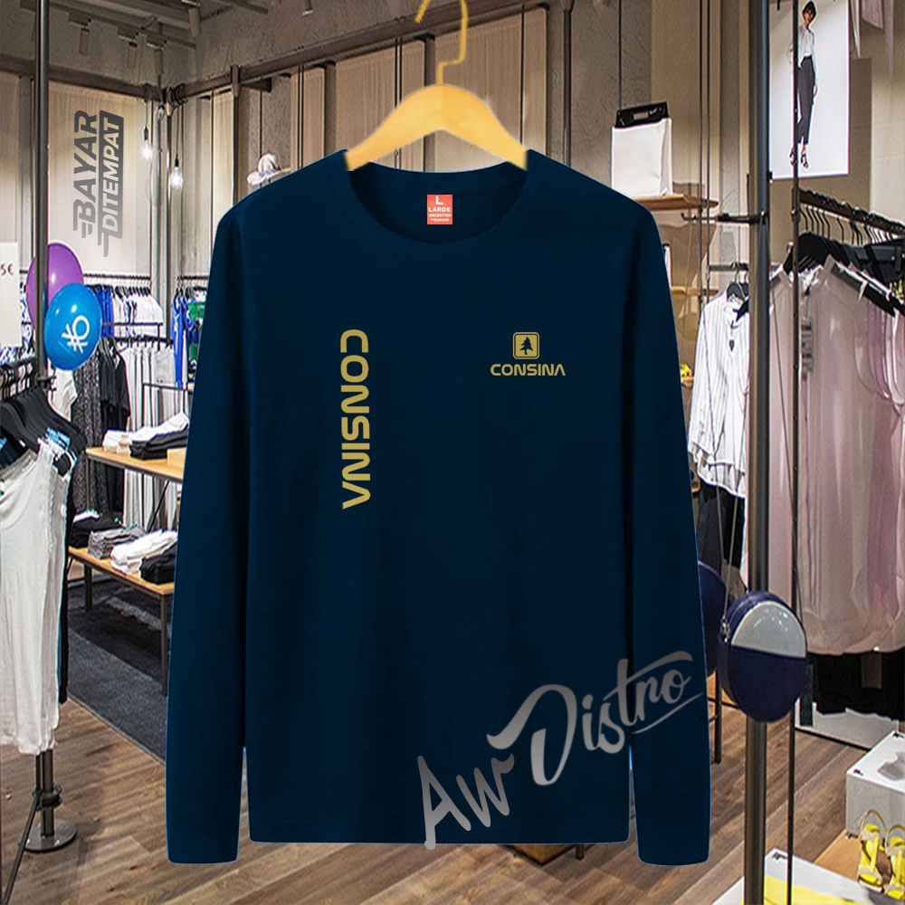 COD Baju Kaos Distro CNS KIRKA Teks Gold Premium Quality Lengan Panjang Kaos Tulisan Kaos Kata-Kata Kaos Sablon Big Size