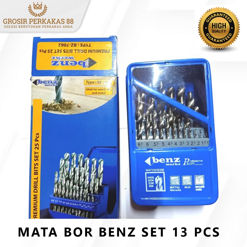 Set Mata Bor Besi Baja Ringan 13pcs
