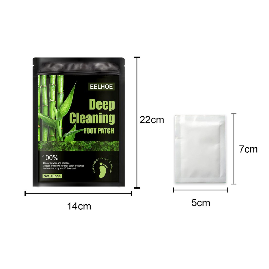 EELHOE Deep Cleaning Foot Patch 10pcs / Wormwood Detox Foot Patch - Koyo Kaki Detox Racun Toksin Detok Kaki - Detoksifikasi / De-Humidifikasi / Tidur Nyenyak