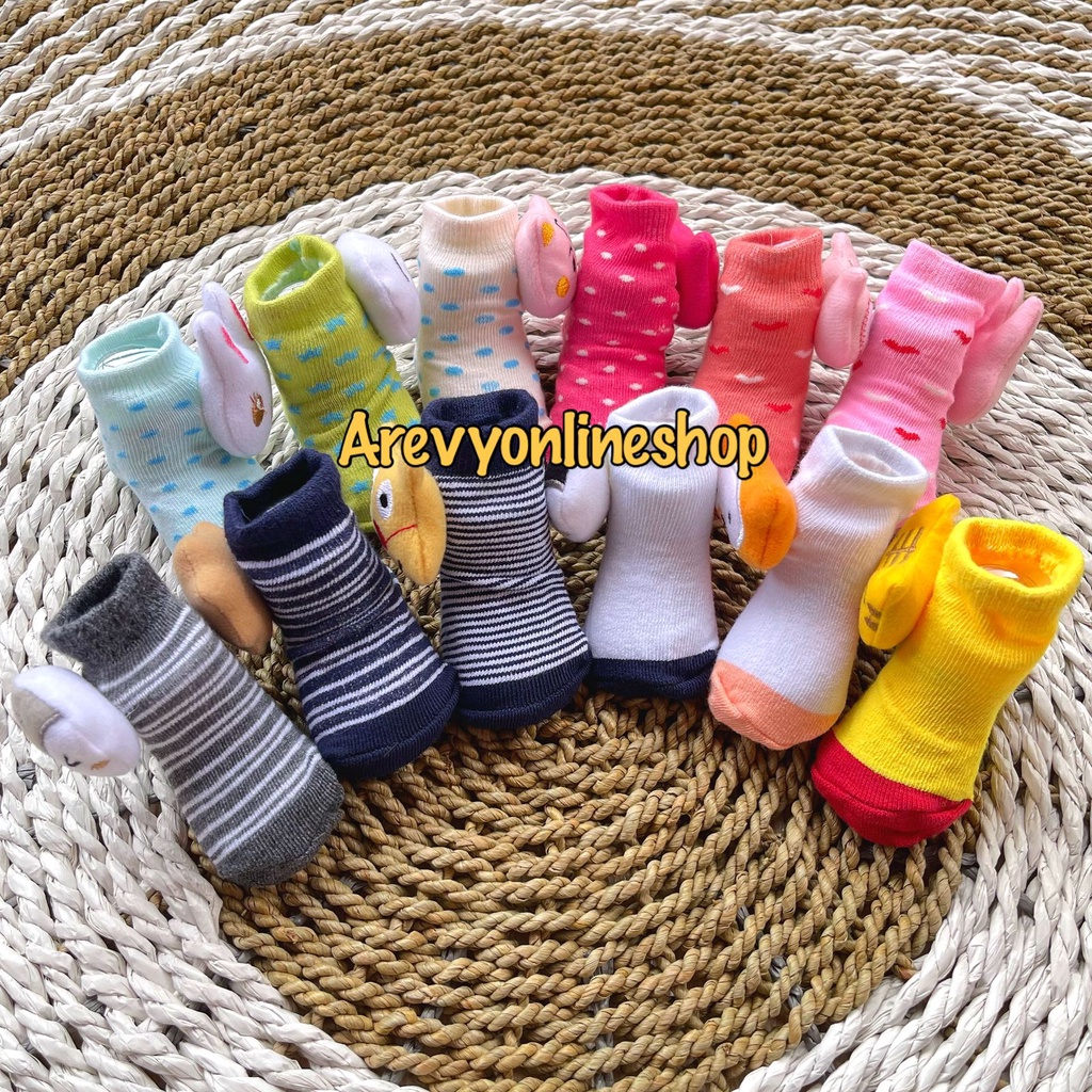 3 Pasang Kaos Kaki Bayi Newborn Baby Kingdom Kaos Kaki Boneka Timbul 0-6 Bulan Perlengkapan Baby Newborn