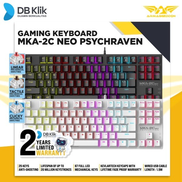 Keyboard Gaming Mechanical Armaggeddon MKA-2C NEO Wired Psychraven TKL