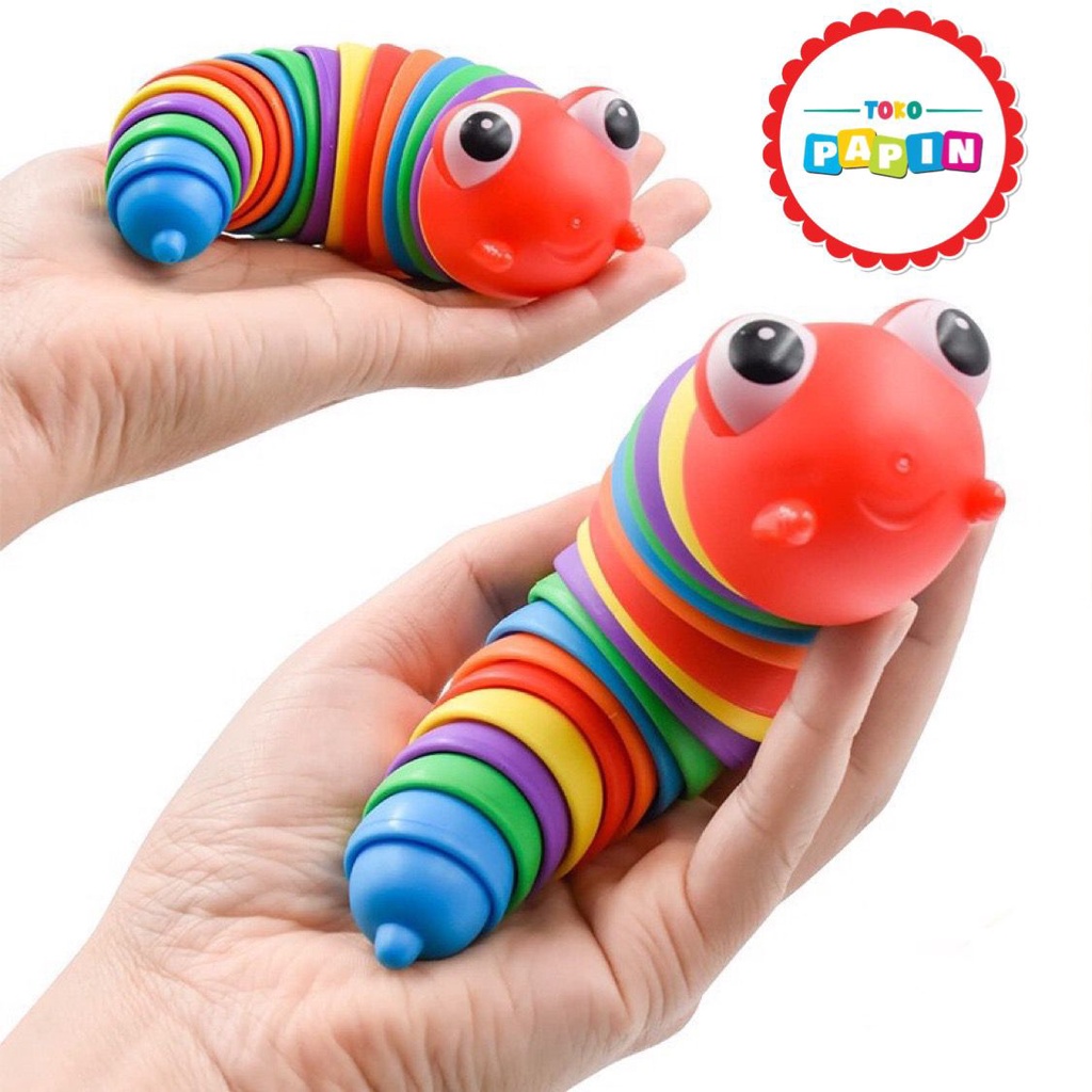 TokoPapin Mainan Fidget Ulat Siput Finger Slug Toy Squishy Penghilang Stres Anak