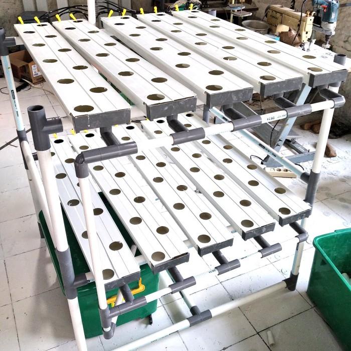 Terlariss Paket Instalasi Hidroponik Dft 2 Tingkat Total 100 Lubang