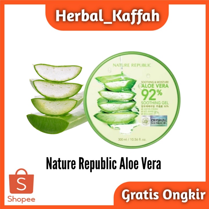 Nature Republic Aloe Vera 92% Soothing Gel 300ml Original 100% Asli Dari Korea