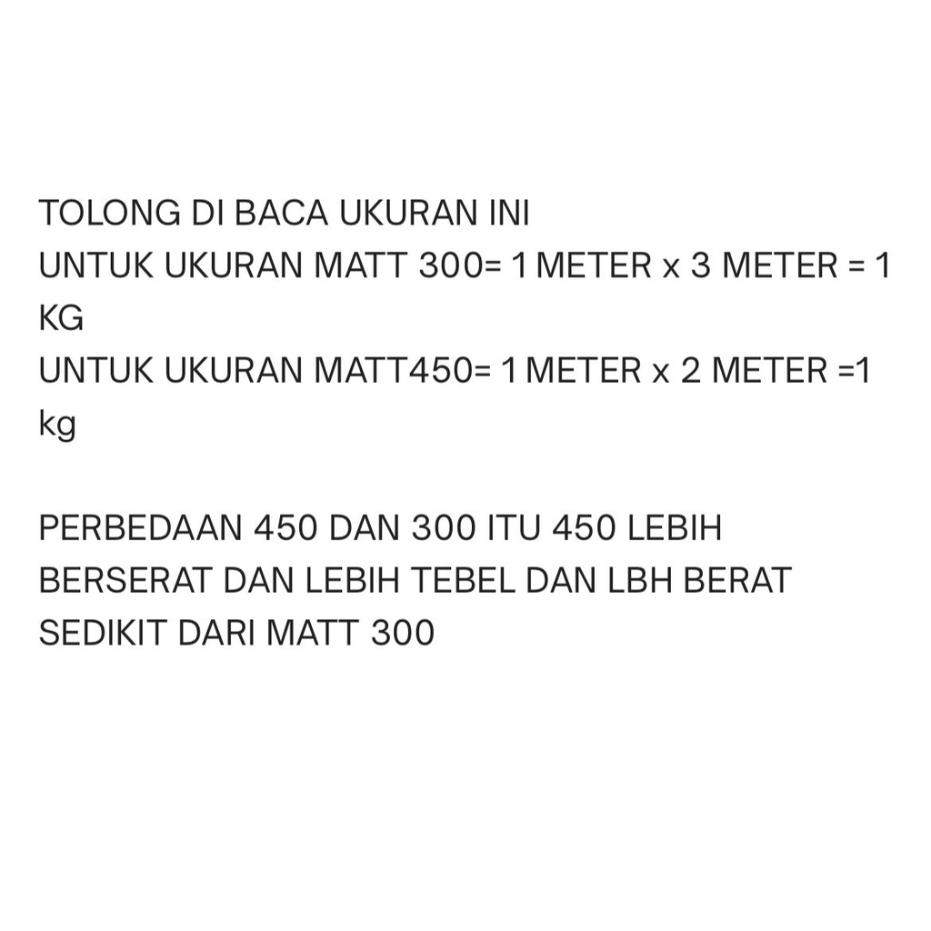 Serat fiber atau mat fiber kiloan