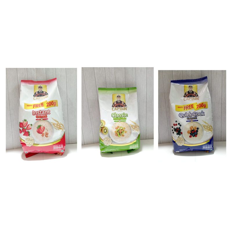 

CAPTAIN OATS / OAT SEREAL / CEREAL INSTANT OATMEAL OAT MEAL MERAH RED / QUICKCOOK BIRU BLUE 800g