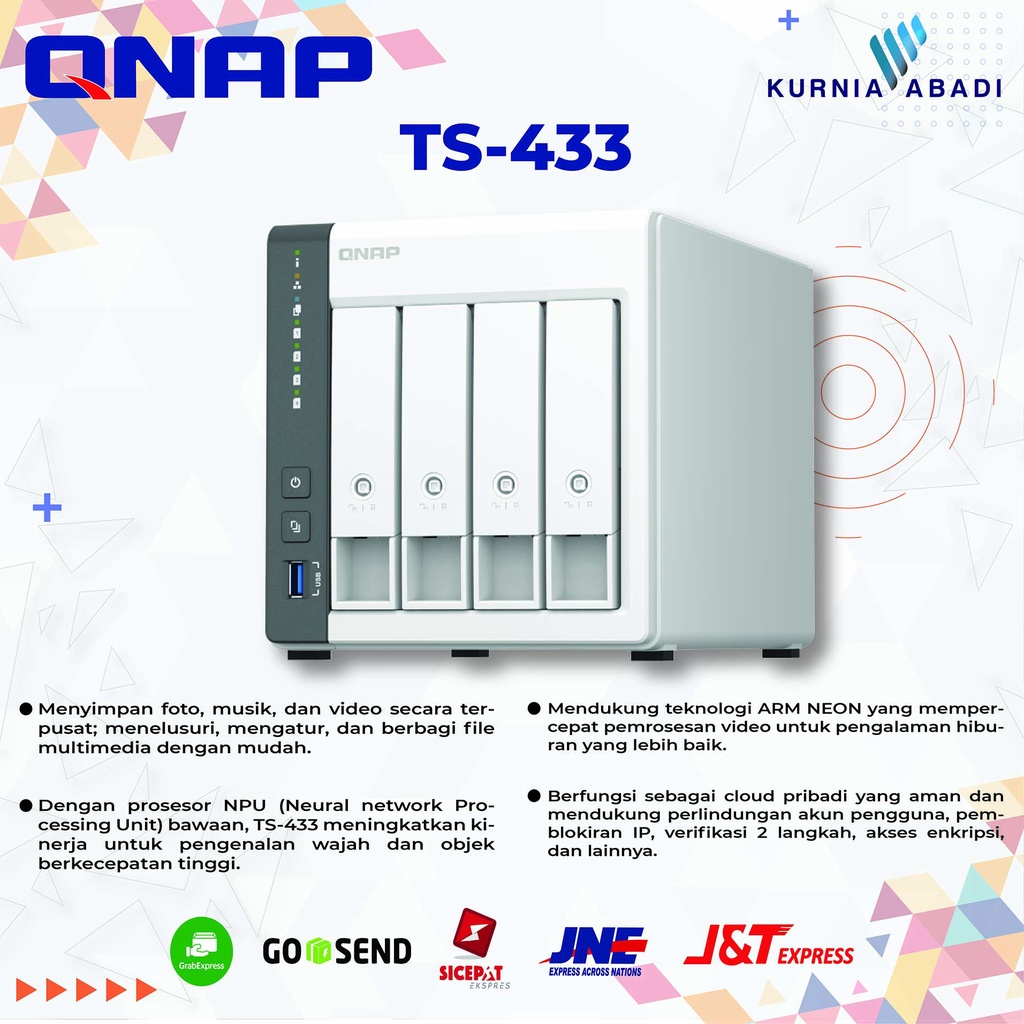 QNAP TS-433 4GB RAM 4Bay Home NAS Personal Privat Cloud Storage