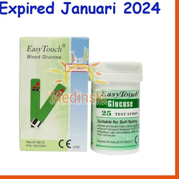 ☃ Easy Touch Strip Tes Cek Gula Darah Isi 25 Stik Gds Glucose EasyTouch ♛