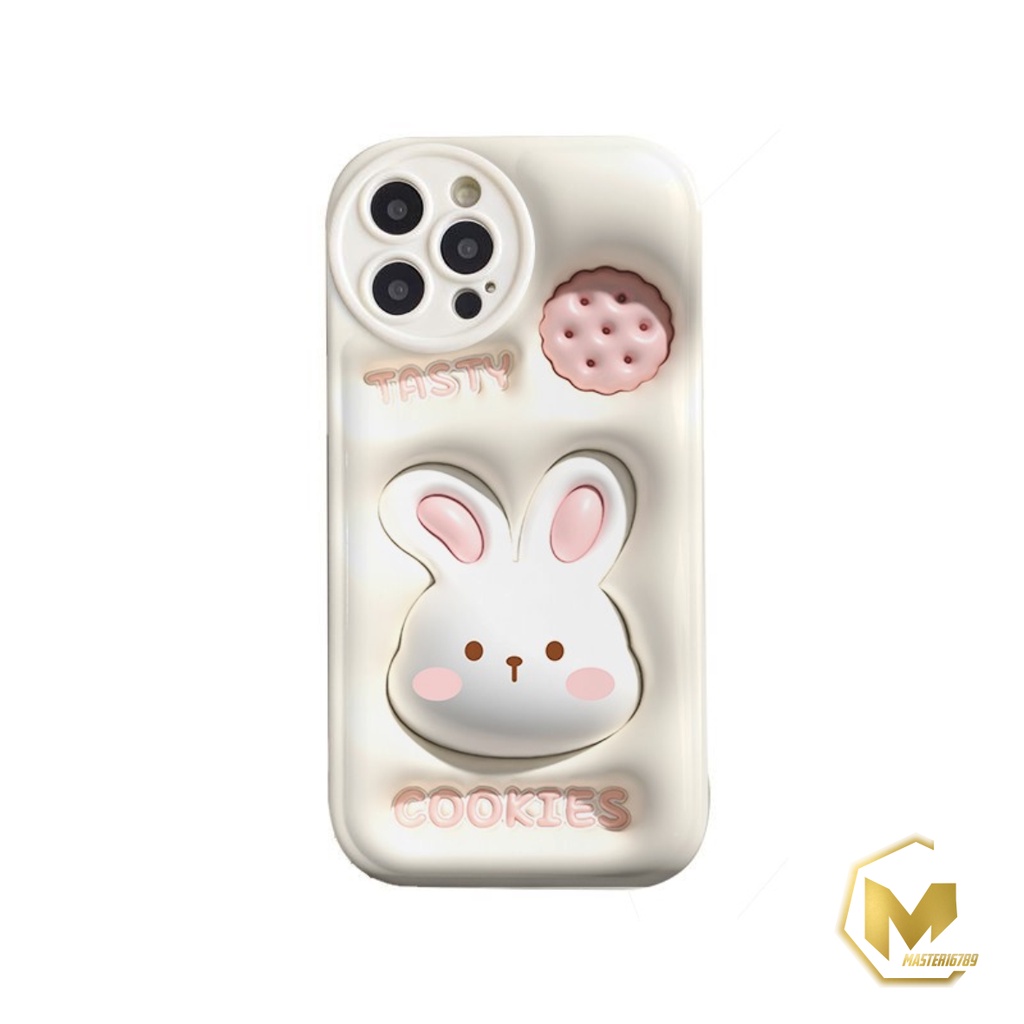 SS149 SOFTCASE MOTIF AKSEN 3D COOKIES RABBIT FOR IPHONE 6 6+ 7 8 SE 2020 7+ 8+ X XS XR XS MAX 11 12 13 14 PRO MAX MA4118
