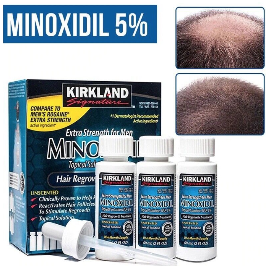 Minoxidil Kirkland Biotin Asli 100% Penumbuh Bulu Rambut Jambang Kumis Brewok Original