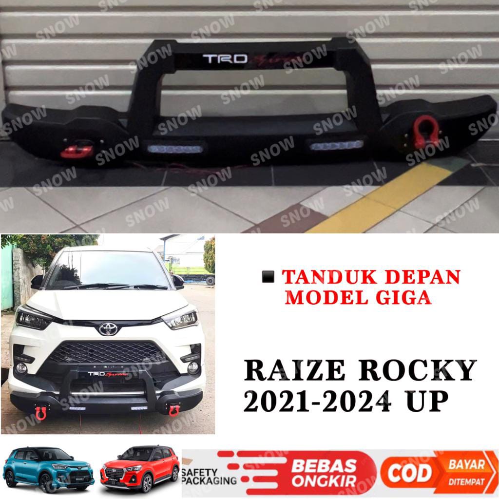 Tanduk Depan Bumper Giga Raize Rocky 2021 2023 2024 Hitam